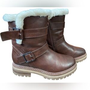 Graceland Brown Fur-Lined Winter Boots Size 6